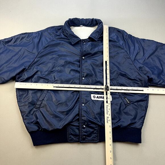 Vintage Airbus Bomber Jacket Adult Small Navy Blue Aerospace Aircraft Space 80s - Picture 8 of 10